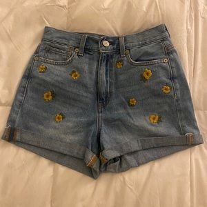 AE Embroidered Denim Shorts